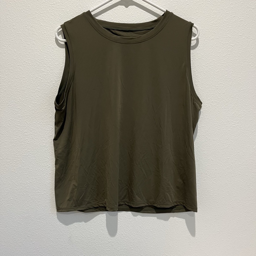 Muscle Tank Top Women's Xl Boxy Waist Moisture Wicking Exercise Yoga Run Shirt